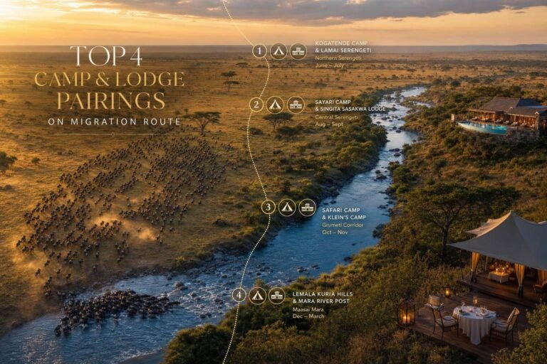 Top 4 Camp and Lodge Pairings on Migration Route
